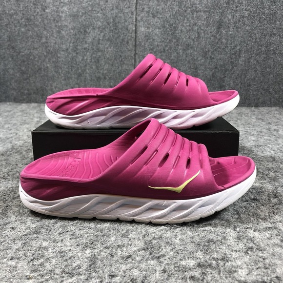 HOKA One One Recovery Slides Womens 7 Pink Cushioned Comfort Sandals - Picture 3 of 16